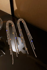 Long Tassel Crystal Drop Earrings for Women Jewelry