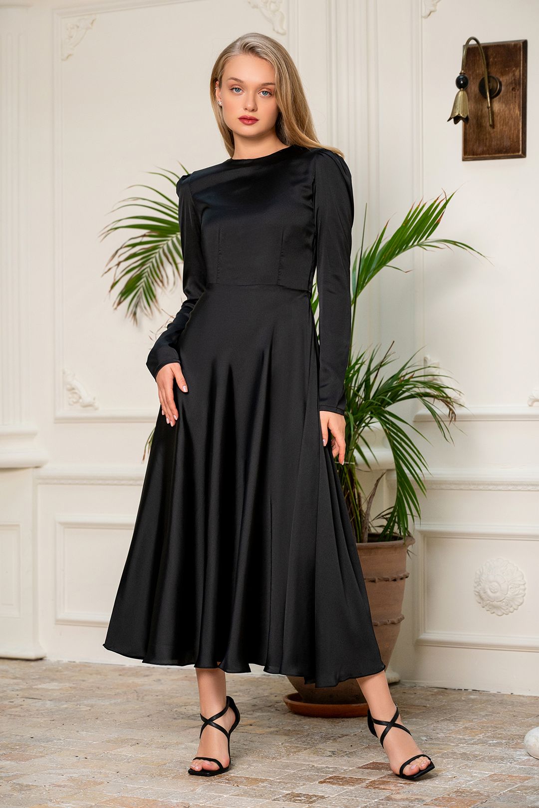 Black plain maxi dress best sale