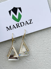 Pear Diamond Geometric Triangle Earrings