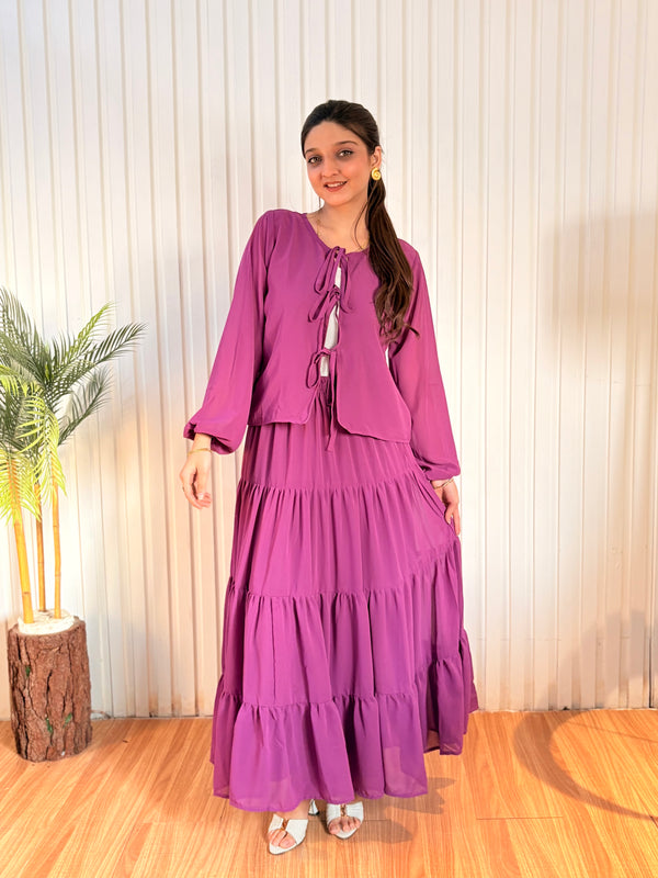 Purple layered Co-ord Set