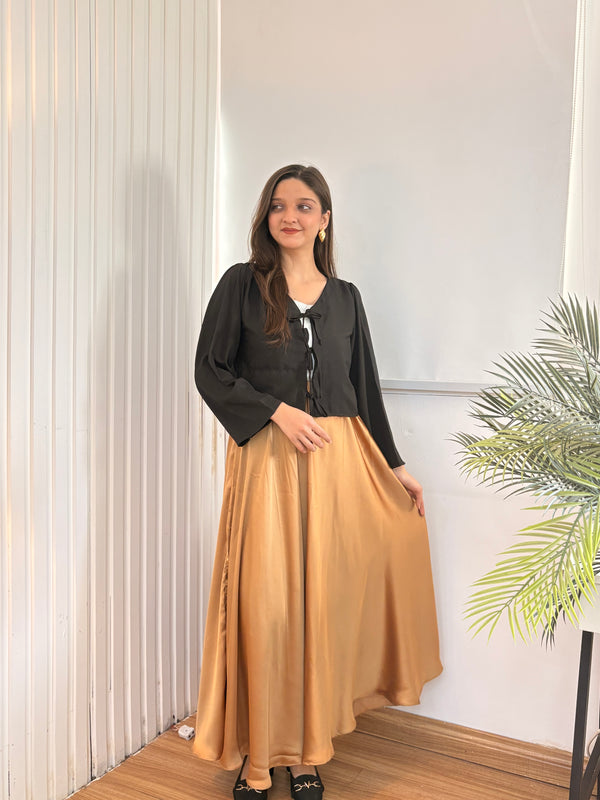Bronze Plain Silk Skirt