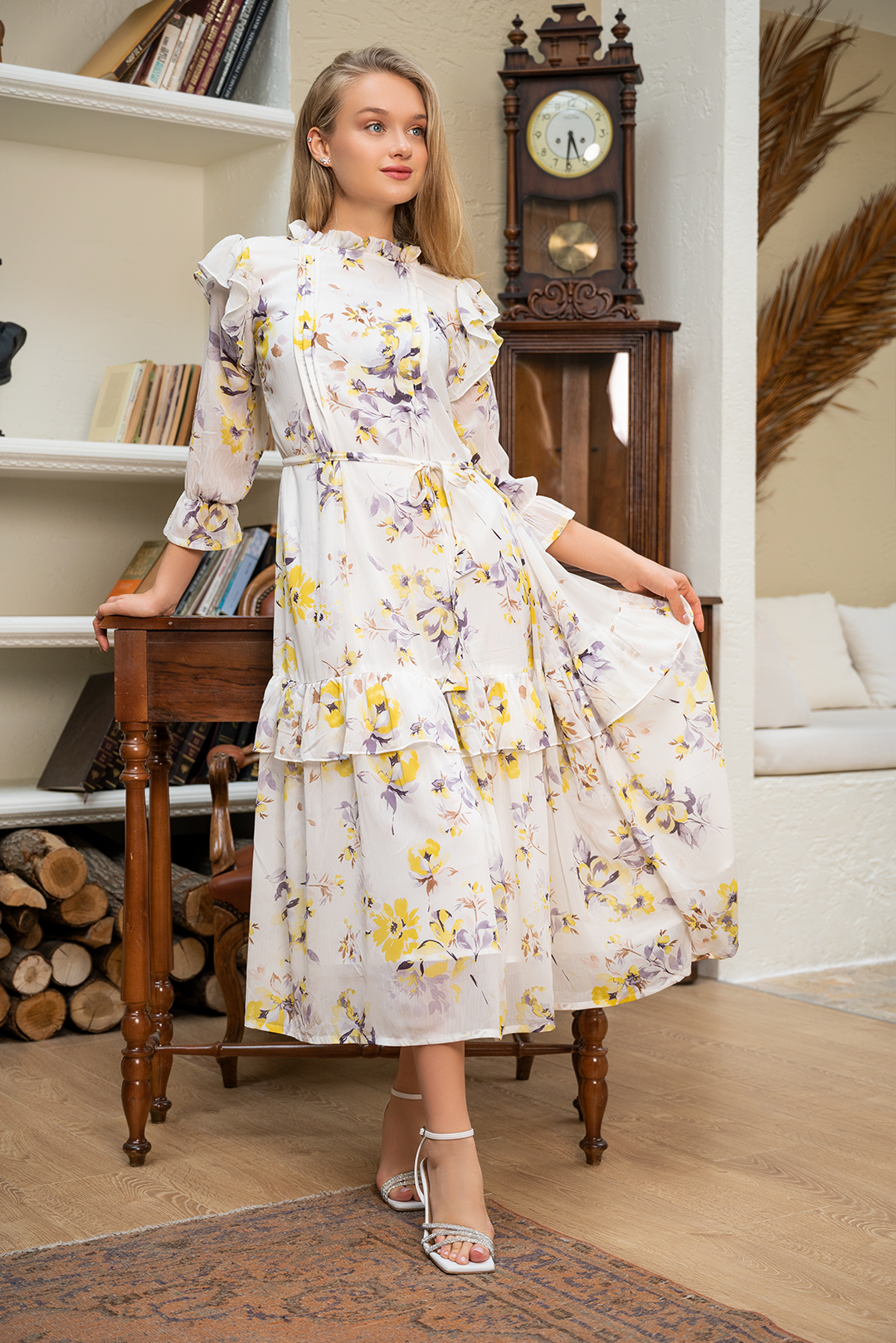 Chiffon Printed Long Maxi Dress