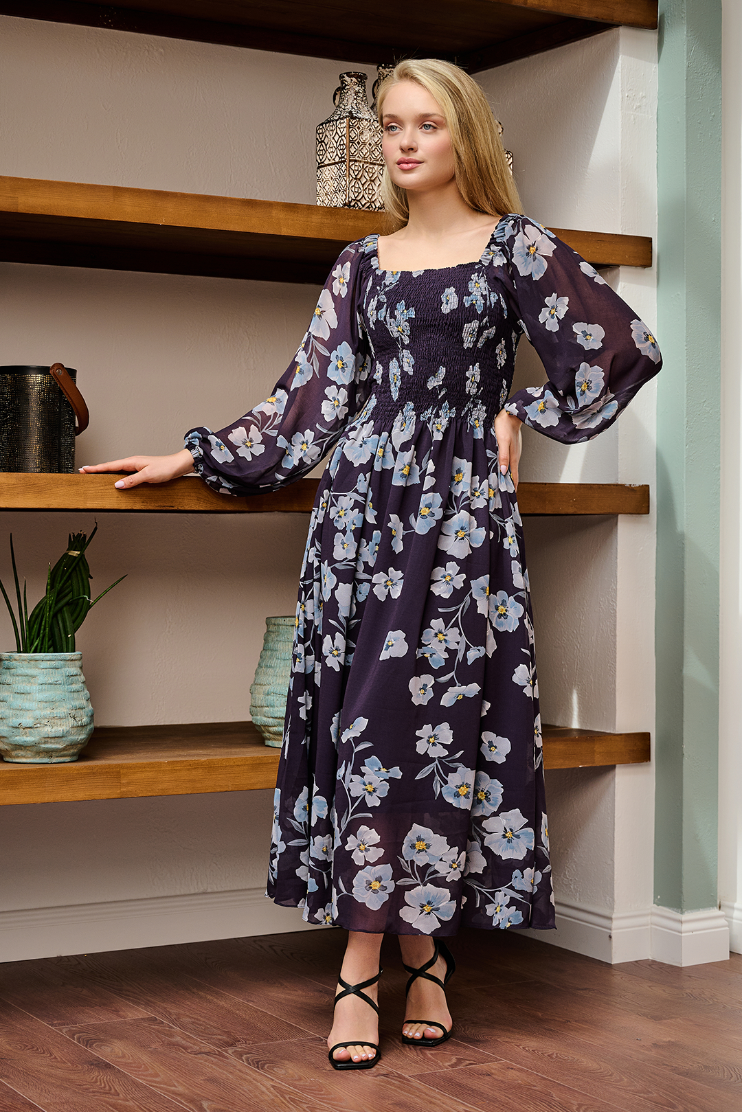 Purple Day Dream Floral Maxi