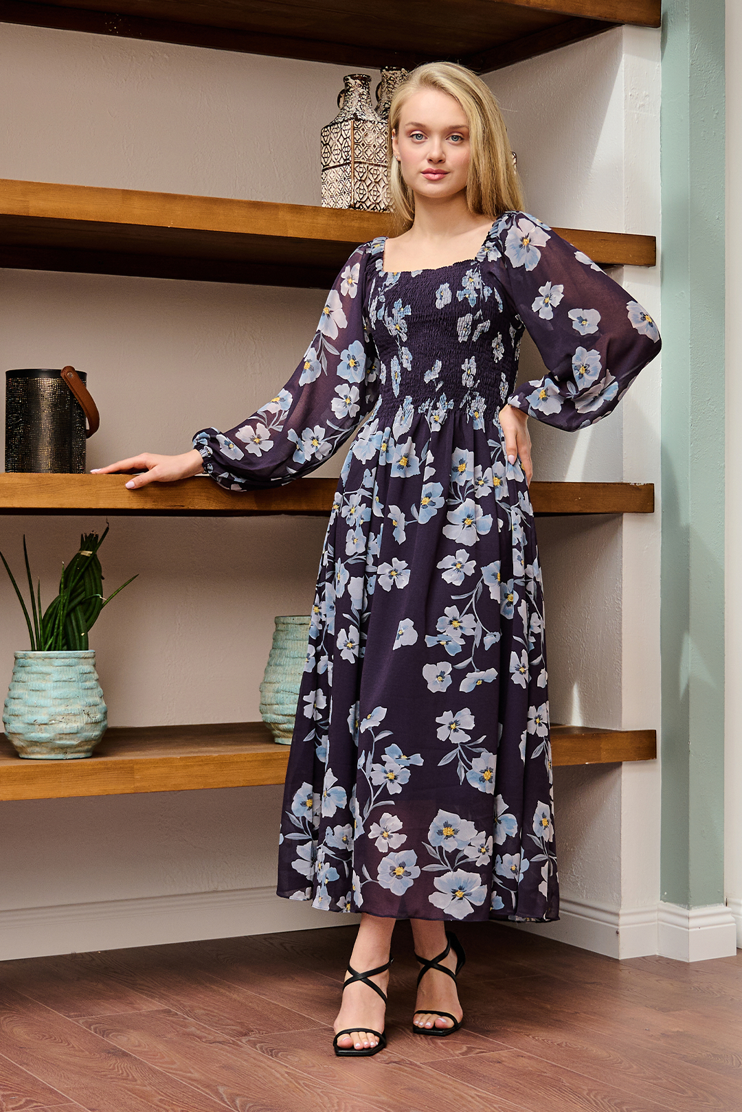 Purple Day Dream Floral Maxi