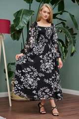 Black Day Dream Floral Maxi