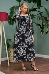 Black Day Dream Floral Maxi