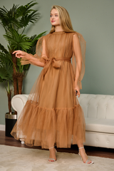 Brown Net Dress