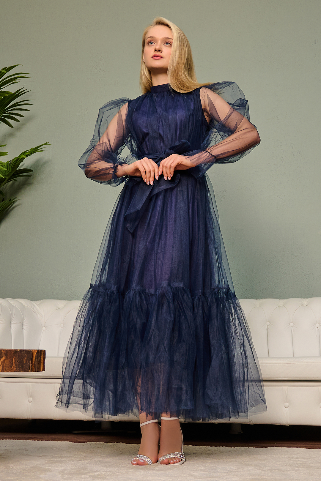 blue net dress Party Wear Blue Net Gown Buy Dusty Blue Embroidered Net Gown For Women Online Frontierraas