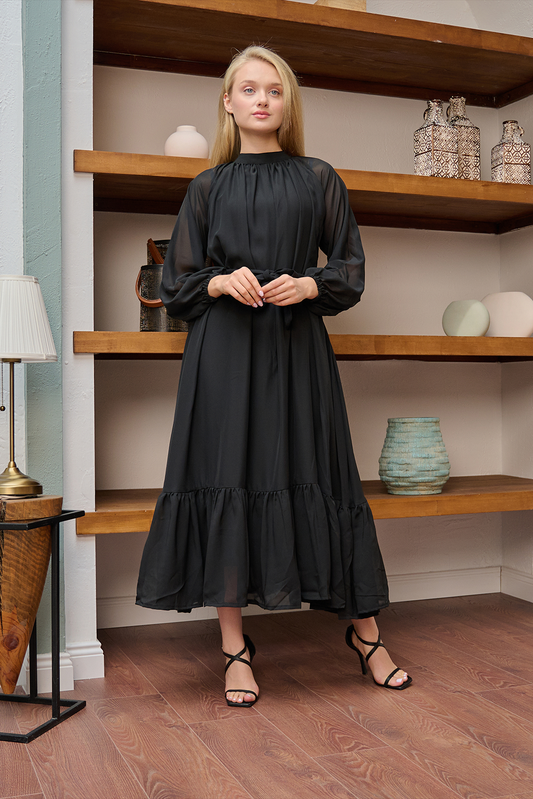 Aria - Black Chiffon Dress