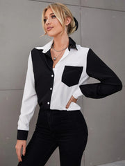 Colorblock Patch Pocket Shirt