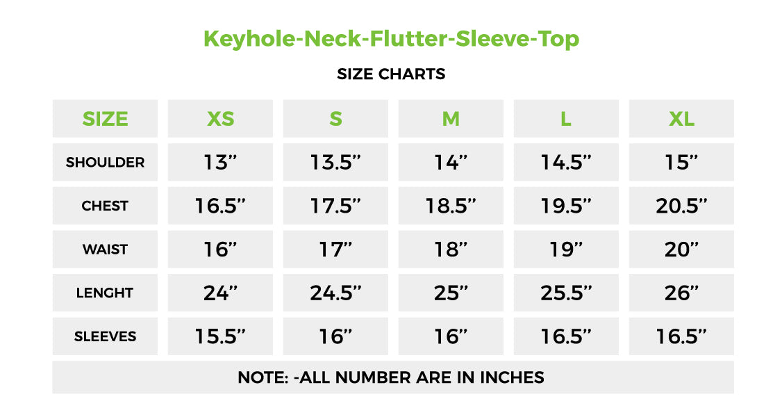 Keyhole Neck Flutter Sleeve Top