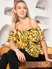 Yellow Double Layered Crop Top