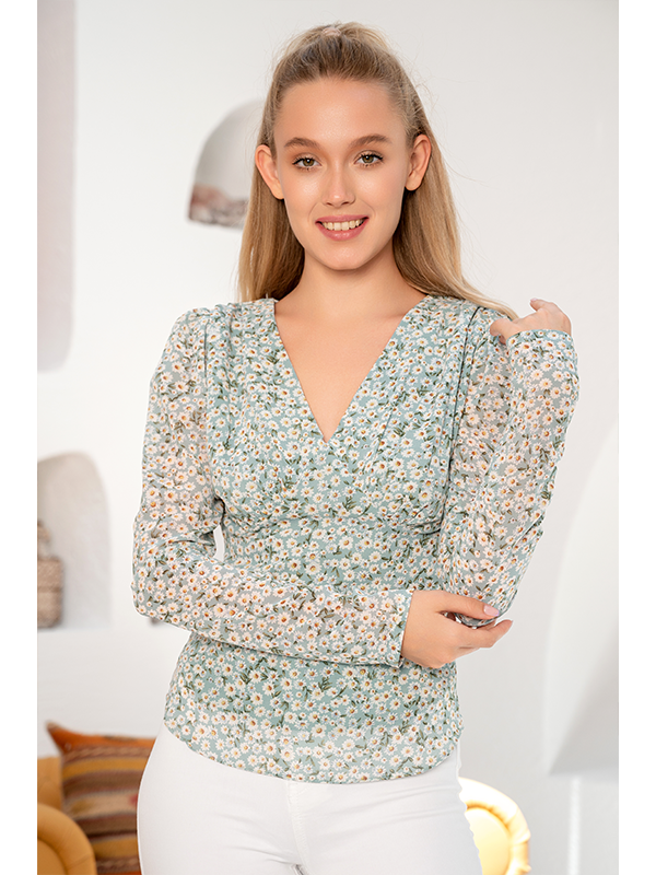 Chiffon Printed Top For Women