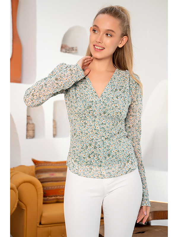 Chiffon Printed Top For Women