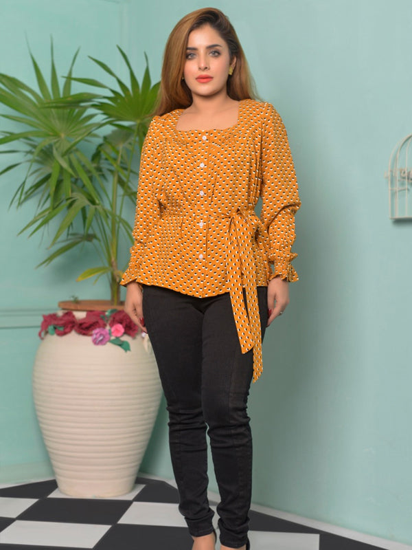 Boski Solid Square Neck Top