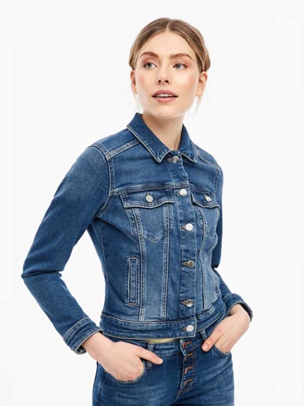 Dark Blue Denim Jacket For Women