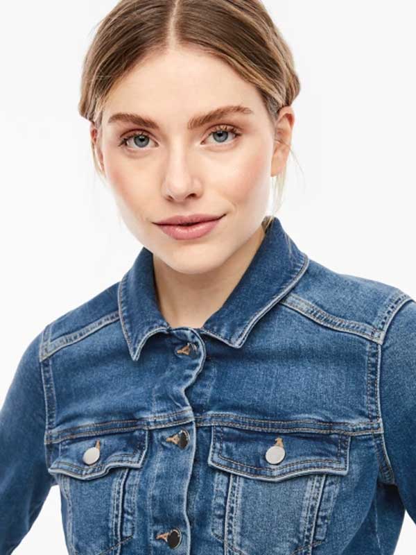 Dark Blue Denim Jacket For Women