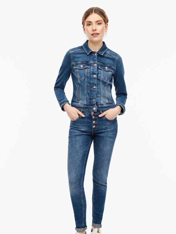 Dark Blue Denim Jacket For Women