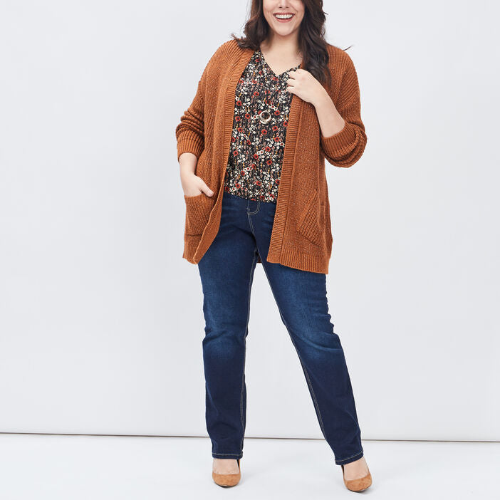 Plus size women's regular jeans plus size raw denim